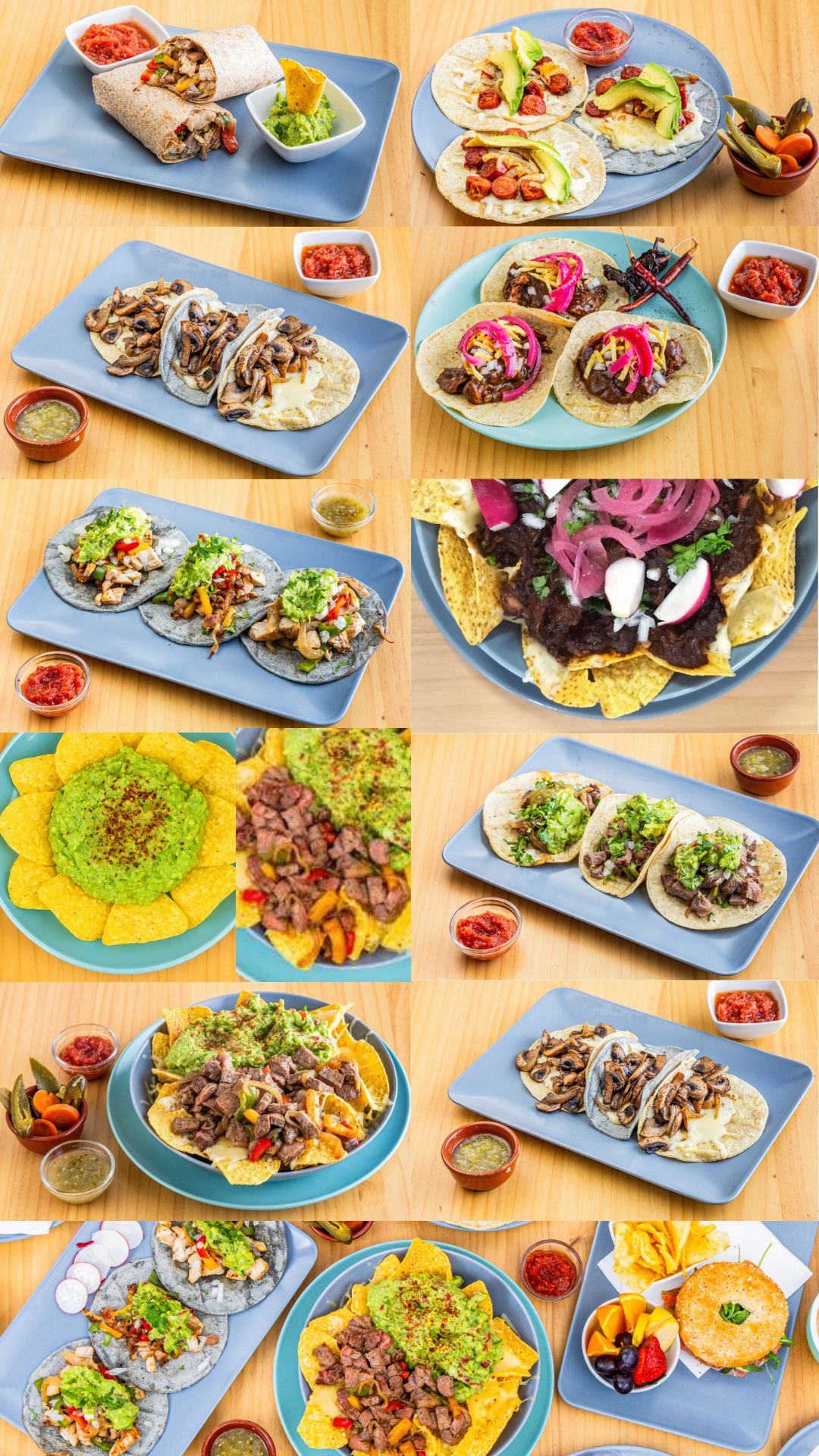 Platos de la casa. Desde quesadillas, tacos y nachos.